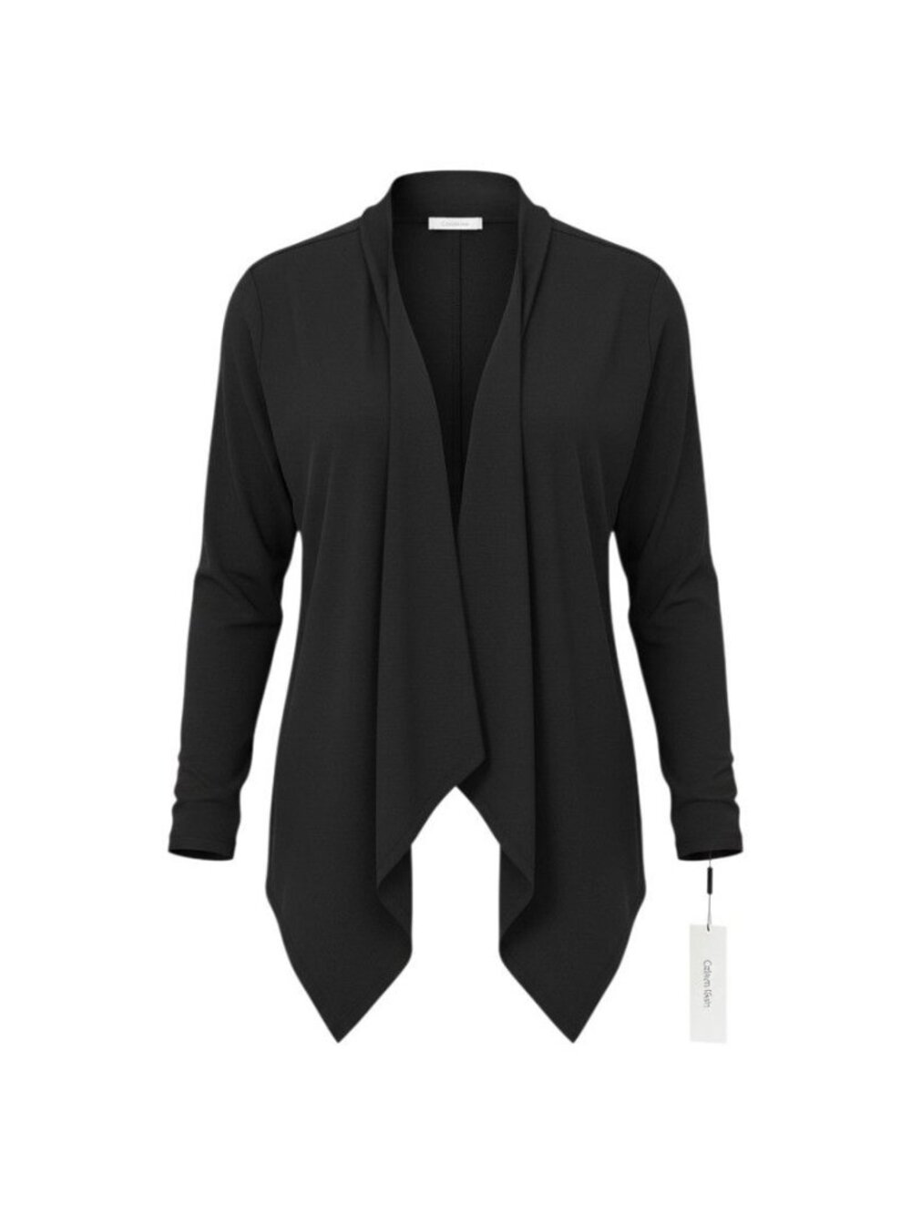 Calvin Klein Womens XL Black Open Front Draped Cardigan NWT